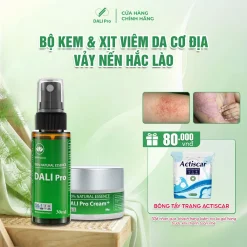 Combo Kem Bôi + Xịt Ngứa DALI PRO Hỗ Trợ Vảy Nến,Viêm Da Cơ Địa,Hắc Lào,Nấm Ngứa,Viêm Da Tiết Bã