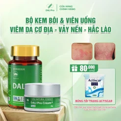 Combo 2 Kem Bôi + Viên Uống Hỗ Trợ Vảy Nến, Viêm Da Cơ Địa, Nấm Da, Hắc Lào, Lang Ben, Nấm Ngứa Dali Pro